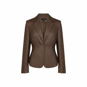 BCX Brown Herringbone Tweed Blazer Jacket | Size Small
